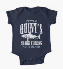 Quints Shark Fishing Amity Island Short Sleeve Baby One-Piece