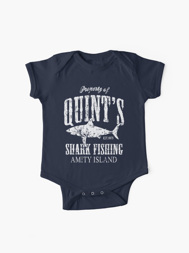 Quints Shark Fishing Amity Island Baby One-Piece for Sale by frittata