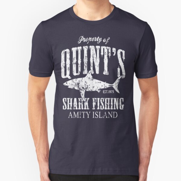 Quints Shark Fishing Amity Island Slim Fit T-Shirt