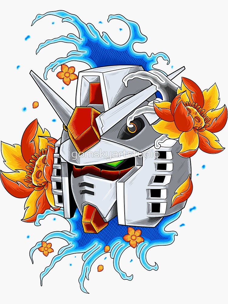 "gundam" Sticker by gomskyartstudio Redbubble