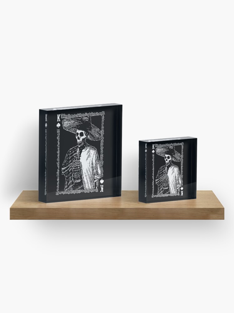 Alternate view of Day of the Dead - King of Spades Acrylic Block