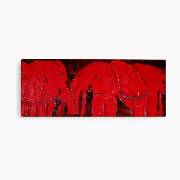 Dancing with Red Elephants Canvas Print