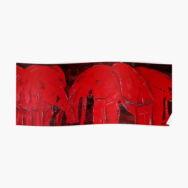 Dancing with Red Elephants Poster