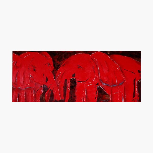 Dancing with Red Elephants Photographic Print