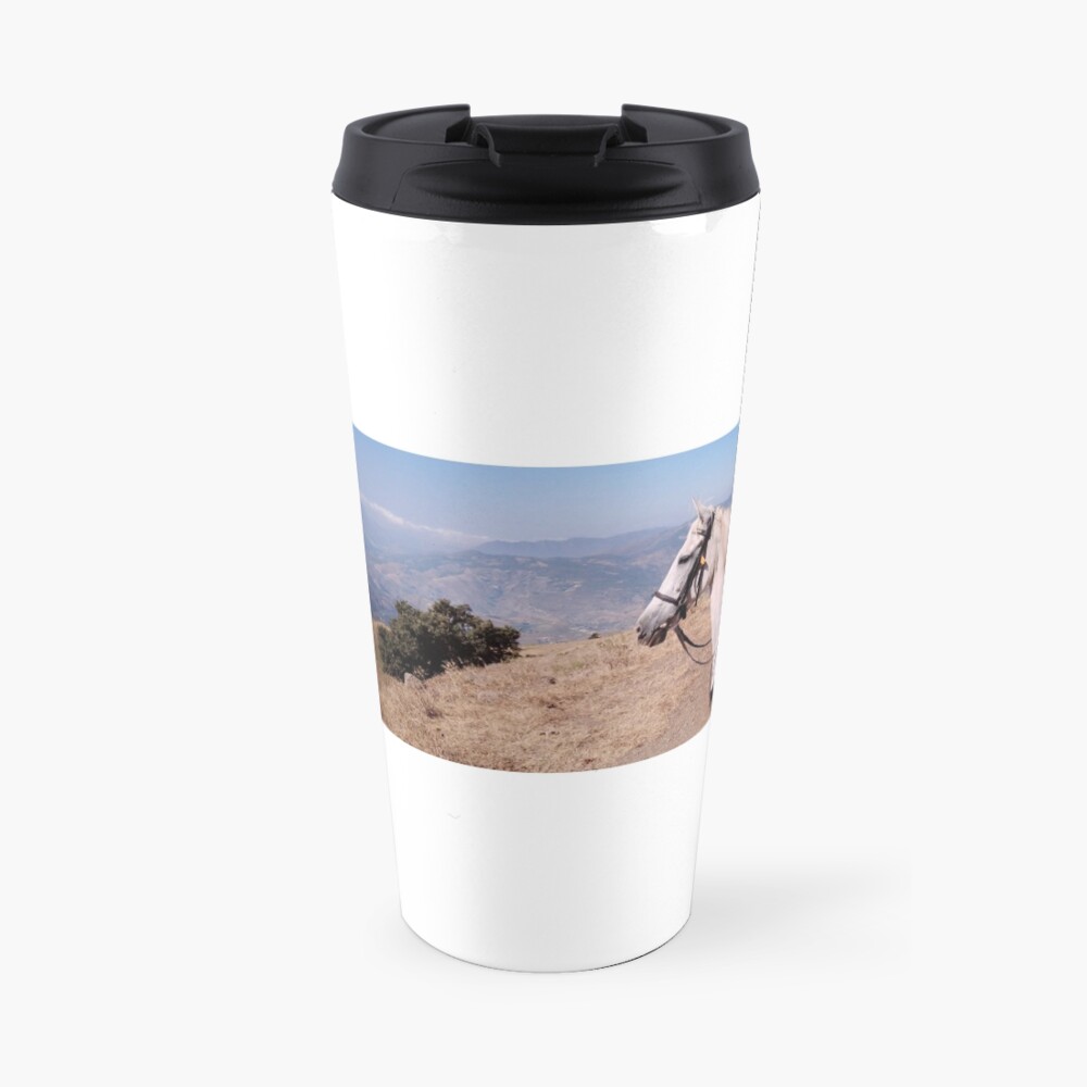 Pieper enjoying the Andalucian mountain view Travel Coffee Mug