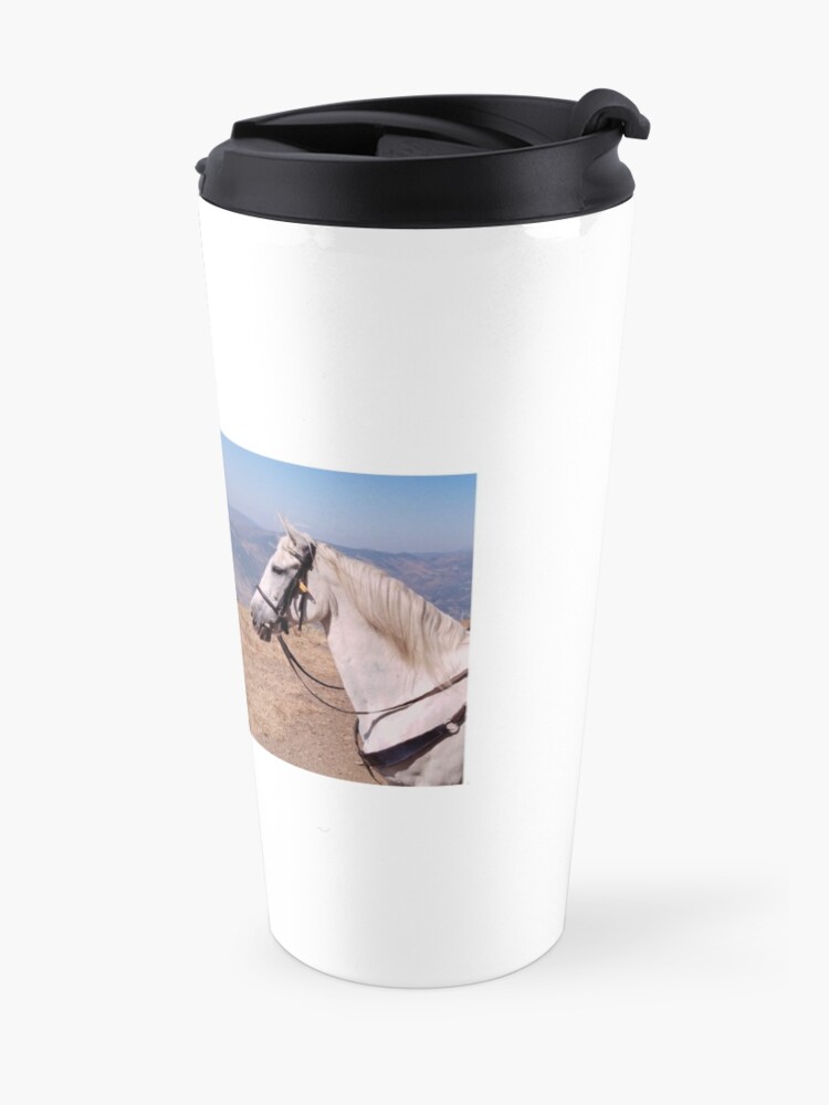 Alternate view of Pieper enjoying the Andalucian mountain view Travel Coffee Mug