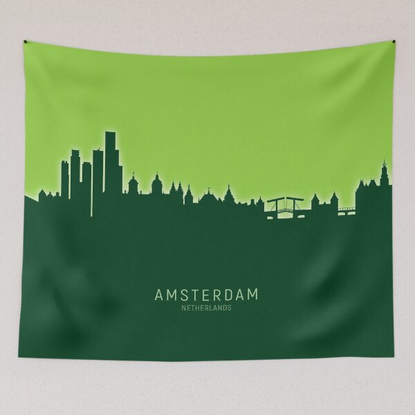 Aperçu de l'œuvre Amsterdam The Netherlands Skyline créée et vendue par ArtPrints.