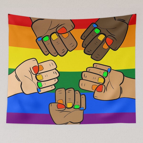 Item preview, Gay Pride Raised Fists - We Are United designed and sold by pikafelix.