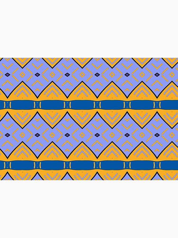 « Motif tribal, bleu et jaune » par patricmouth