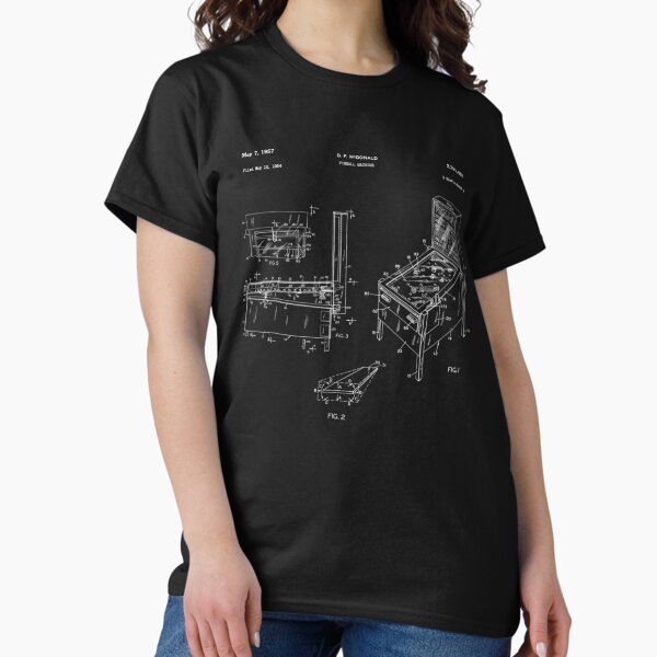 Vista previa del artículo con la obra «Pinball retro clásico - Patente de pinball - Regalo», diseñado y vendido por DailonisDumpji.