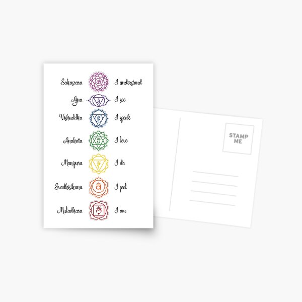 Item preview, Chakra Affirmations Rainbow Print, Chakras Names,, Zen Art, Meditation Print designed and sold by EnchantedWishes.