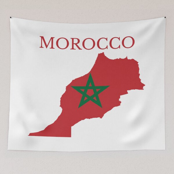 Item preview, Morocco Flag Map designed and sold by marosharaf.