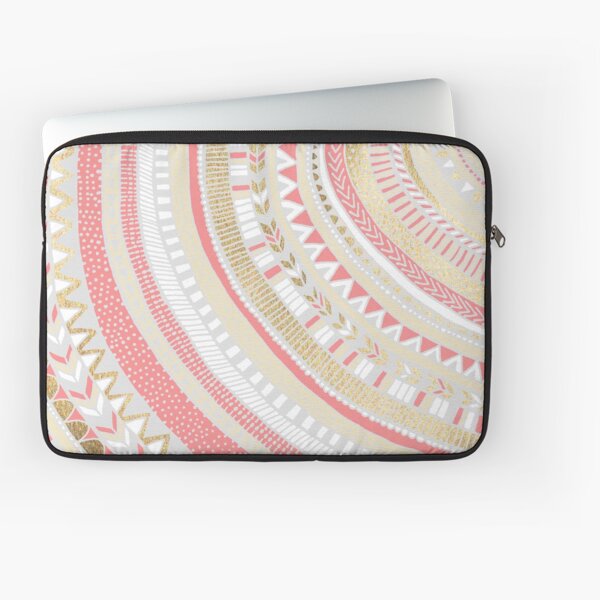 Coral + Gold Tribal Laptop Sleeve