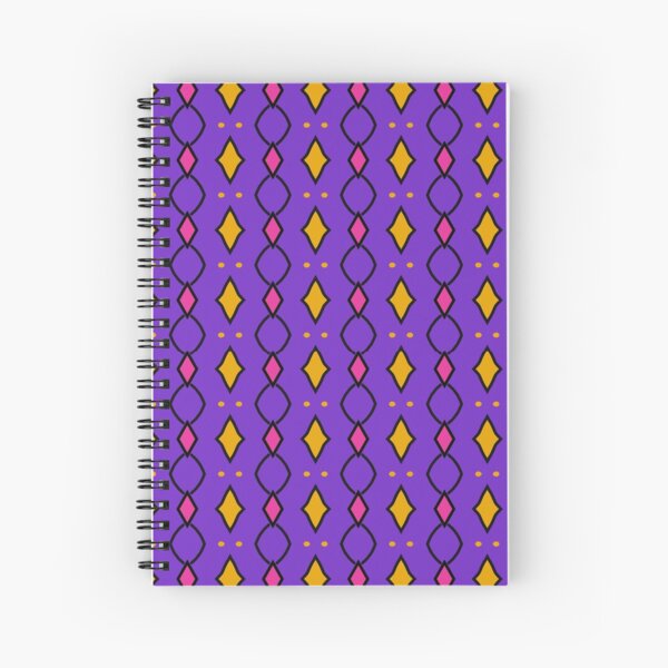 Yellow and pink rhombuses on a purple background Spiral Notebook