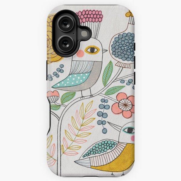 Folk Birds and Flowers iPhone Tough Case