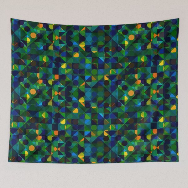 Item preview,  The Water of the Sea Pattern - Yellow, Orange, Blue and Green Vector Shapes merged together.  designed and sold by BDLVandFriends.