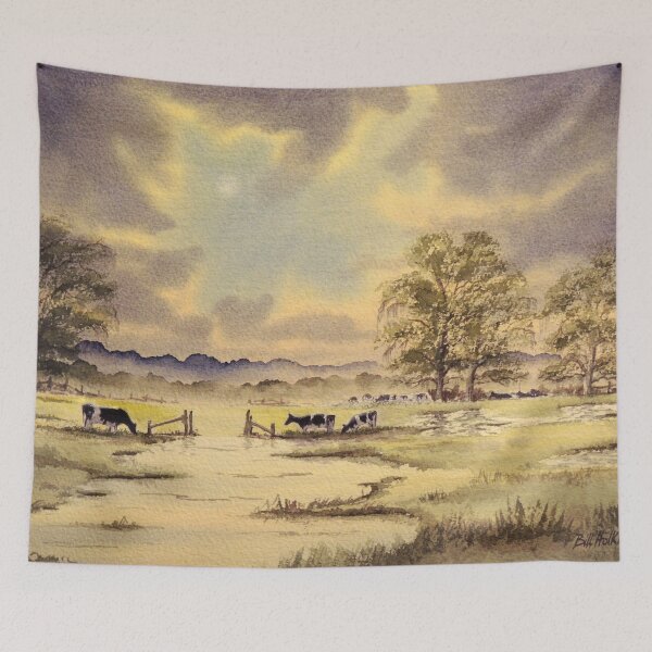 Item preview, Burst Of Sunlight - Grazing Holstein Cows  designed and sold by William Holkham.