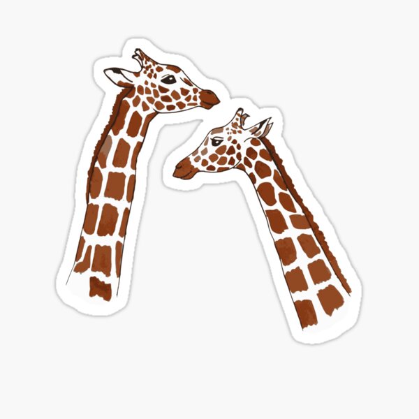 Two Giraffes Smiling Sticker