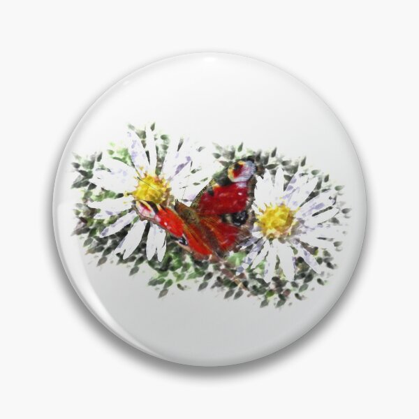 Item preview, two daisies with a butterfly designed and sold by rhnaturestyles.