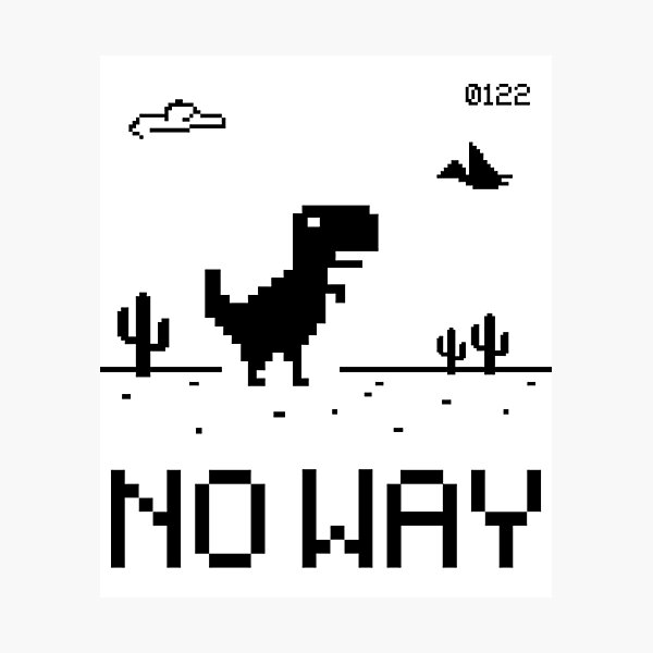 Google Offline Dinosaur Game Photographic Print for Sale by