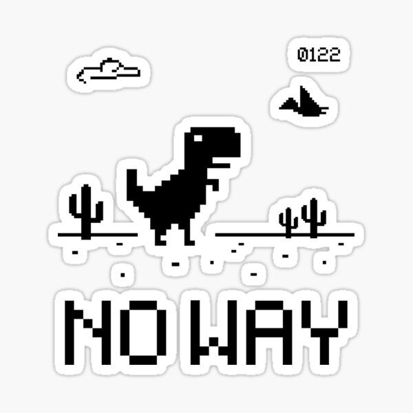 Error Dinosaur T-Rex Google Chrome Mini Game HenryDecal5550730 Set Of Two  (2x) , Decal , Sticker , Laptop , Car , Truck