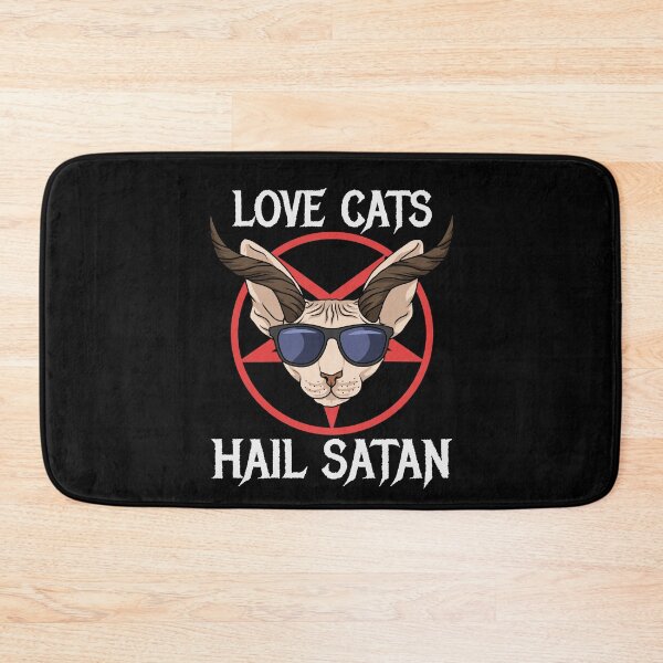 Item preview, Satanic Cat Hail Satan Pentagram Baphomet Sphynx Cat designed and sold by DSWShirts.