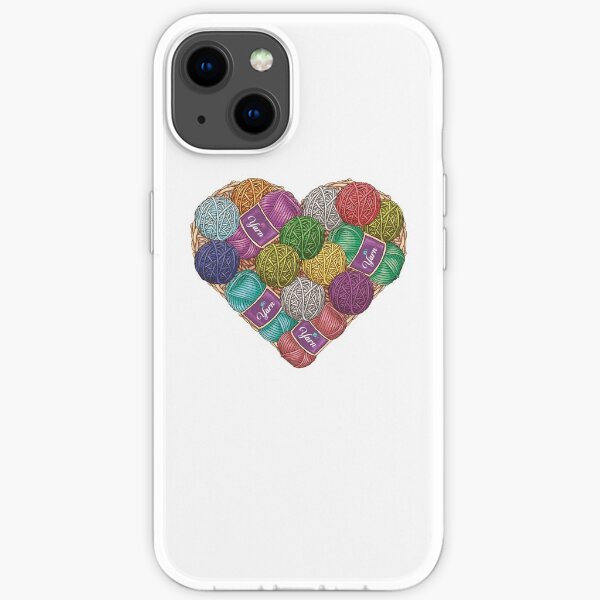 Yarnaholic yarn heart shape shirt iPhone Soft Case