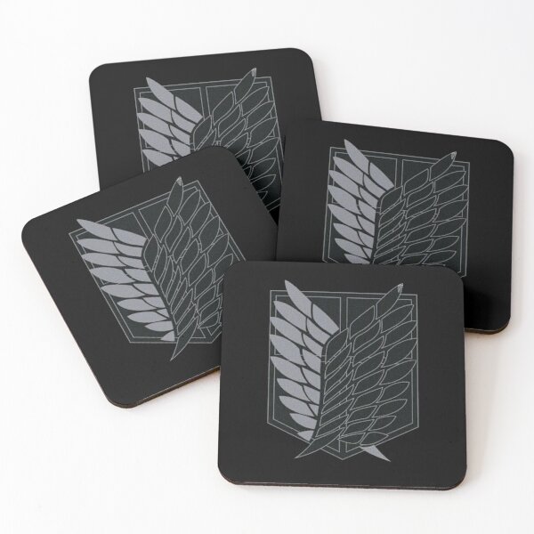 Exploration Battalion - SNK - B&W Coasters (Set of 4)