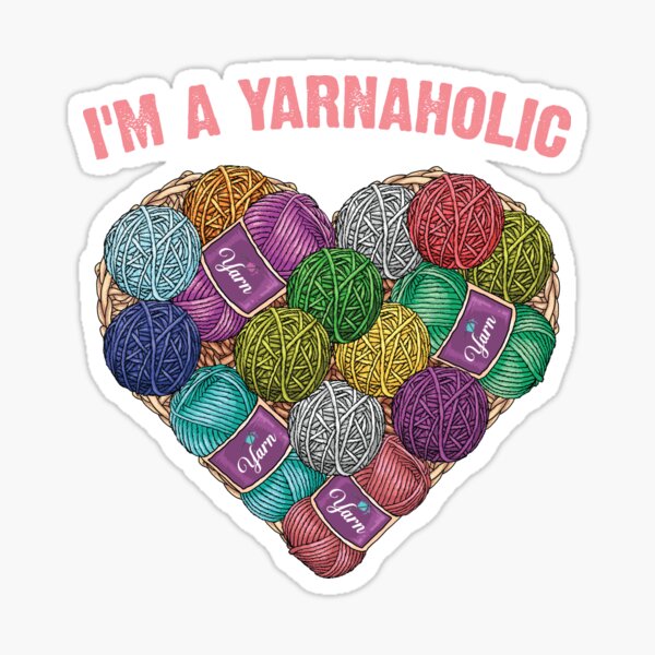 Copy of Yarnaholic yarn heart shape shirt Sticker