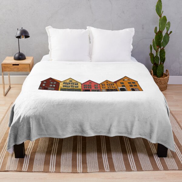 Item preview, colorful houses, Bergen, Norway designed and sold by tsiguidou.