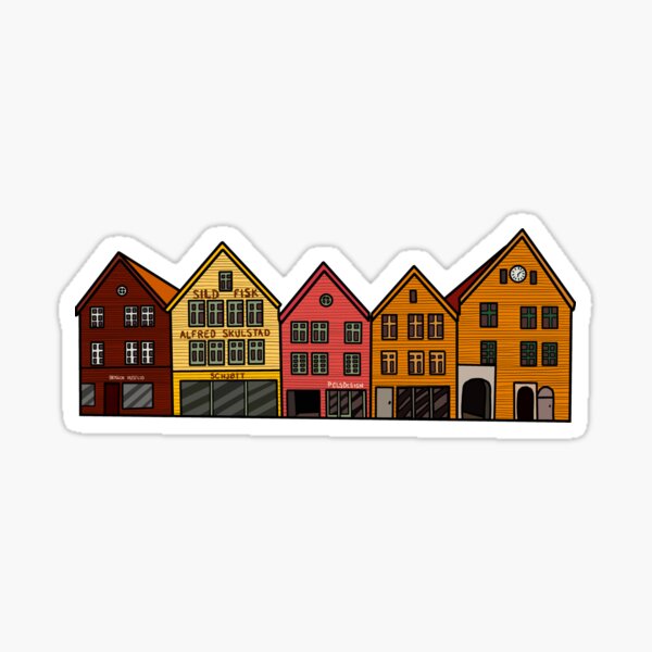 Artikel-Vorschau von bunte Häuser, Bergen, Norwegen, designt und verkauft von tsiguidou.