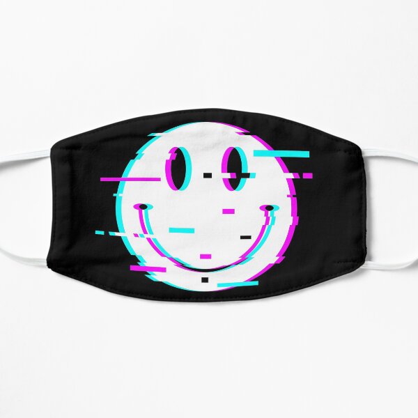 Acid House Glitched Smiley Mask