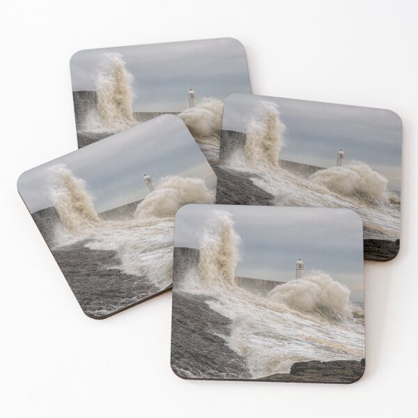 Item preview, Porthcawl seafront lighthouse, big waves in a storm designed and sold by iCimages.net.