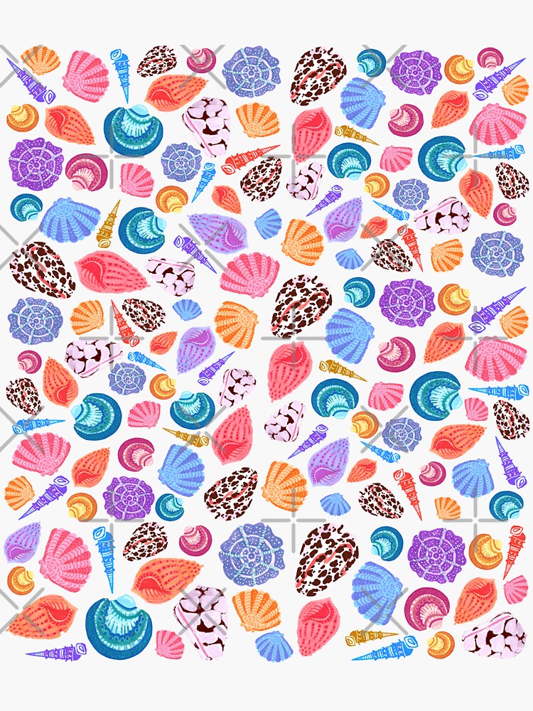 Thumbnail 3 of 3, Sticker, Kopie von Shell pattern (small) designed and sold by Gypsopani.