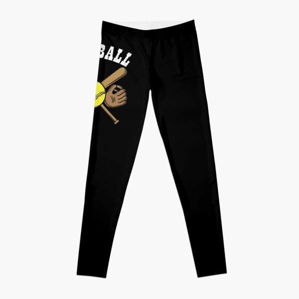 Softball Leggings for Women and Teen Girls Gift for Softball Fans Leggings  Small Black at  Women's Clothing store