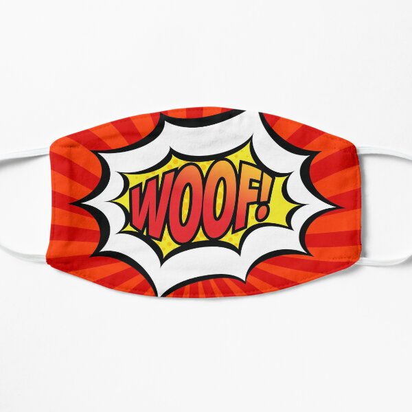 Red Pop Art Woof! Flat Mask
