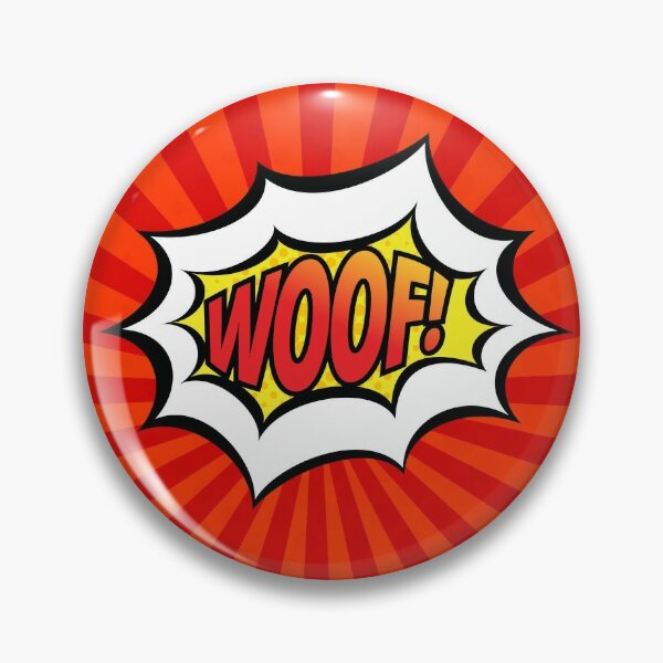 Red Pop Art Woof! Pin