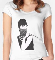 Gangster Audrey Hepburn | STICKER Women's Fitted Scoop T-Shirt