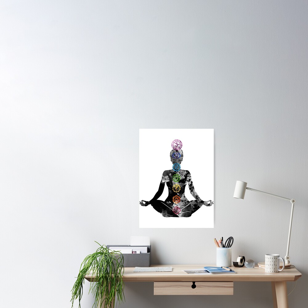Póster for Sale con la obra «Mujer meditando con mandala» de EvasDreams