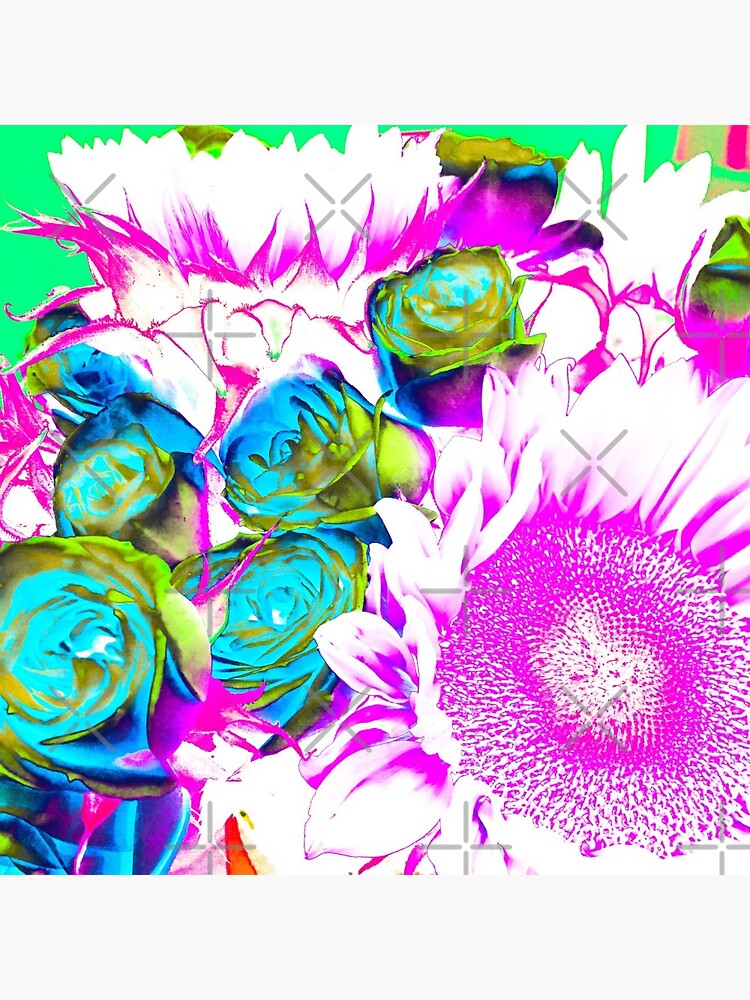 Flower Lovers Gift - Neon Bouquet Design by OneDayArt