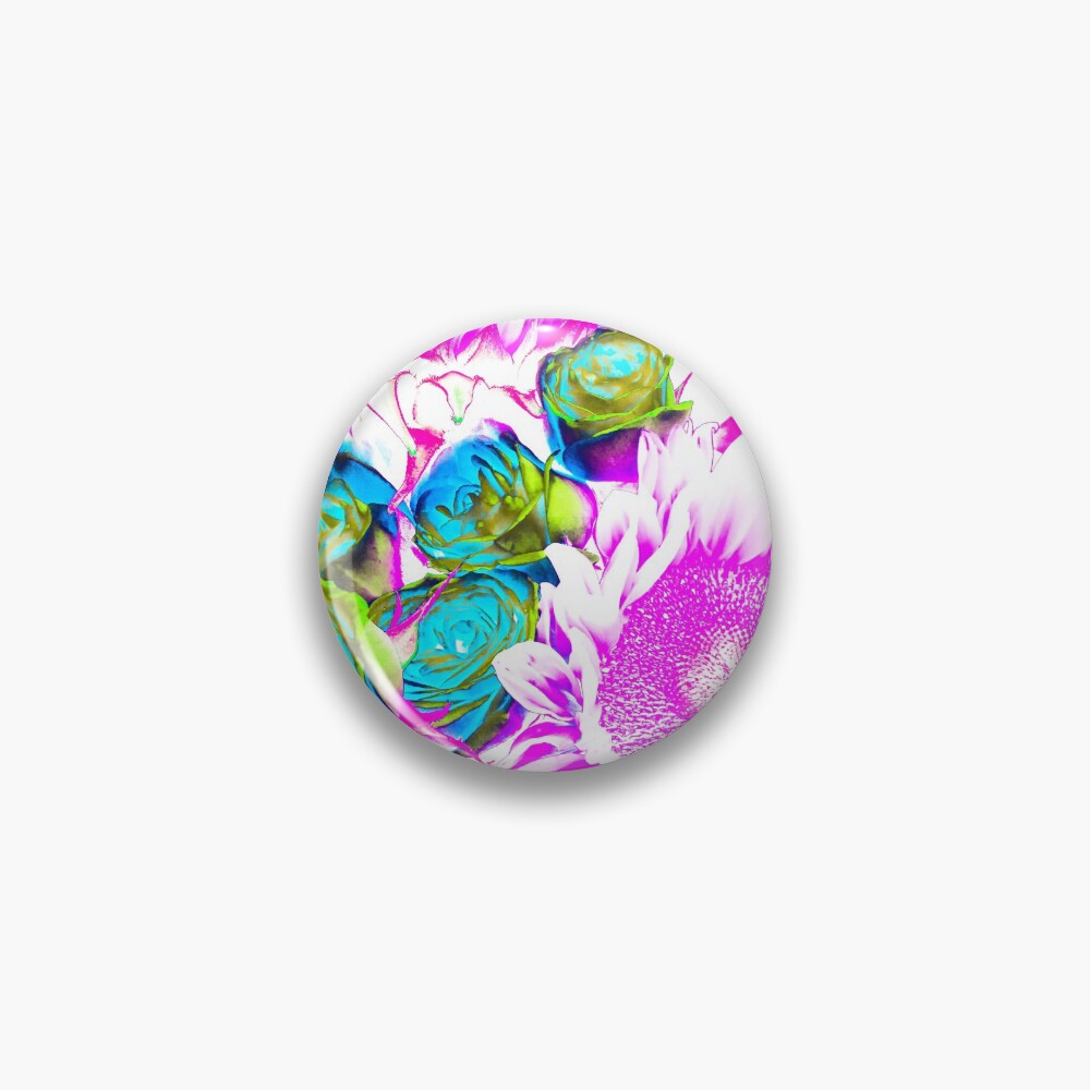 Flower Lovers Gift - Neon Bouquet Design Pin