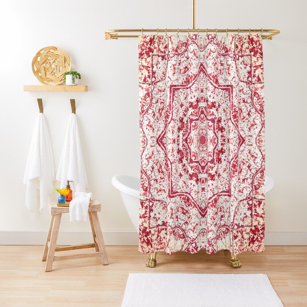 Gift for Yogi - Zen Pink Mandala Design - Yoga Present Shower Curtain