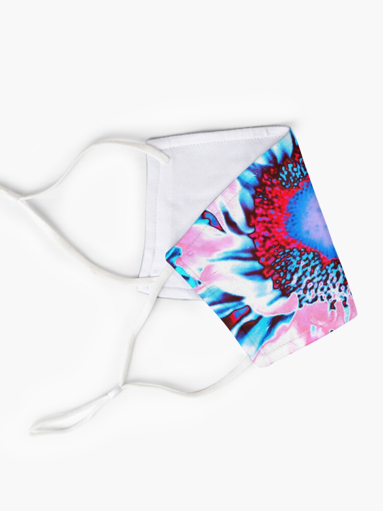 Alternate view of Iced Sunflower - Pink Purple White Blue Flower - Floral Design Mask