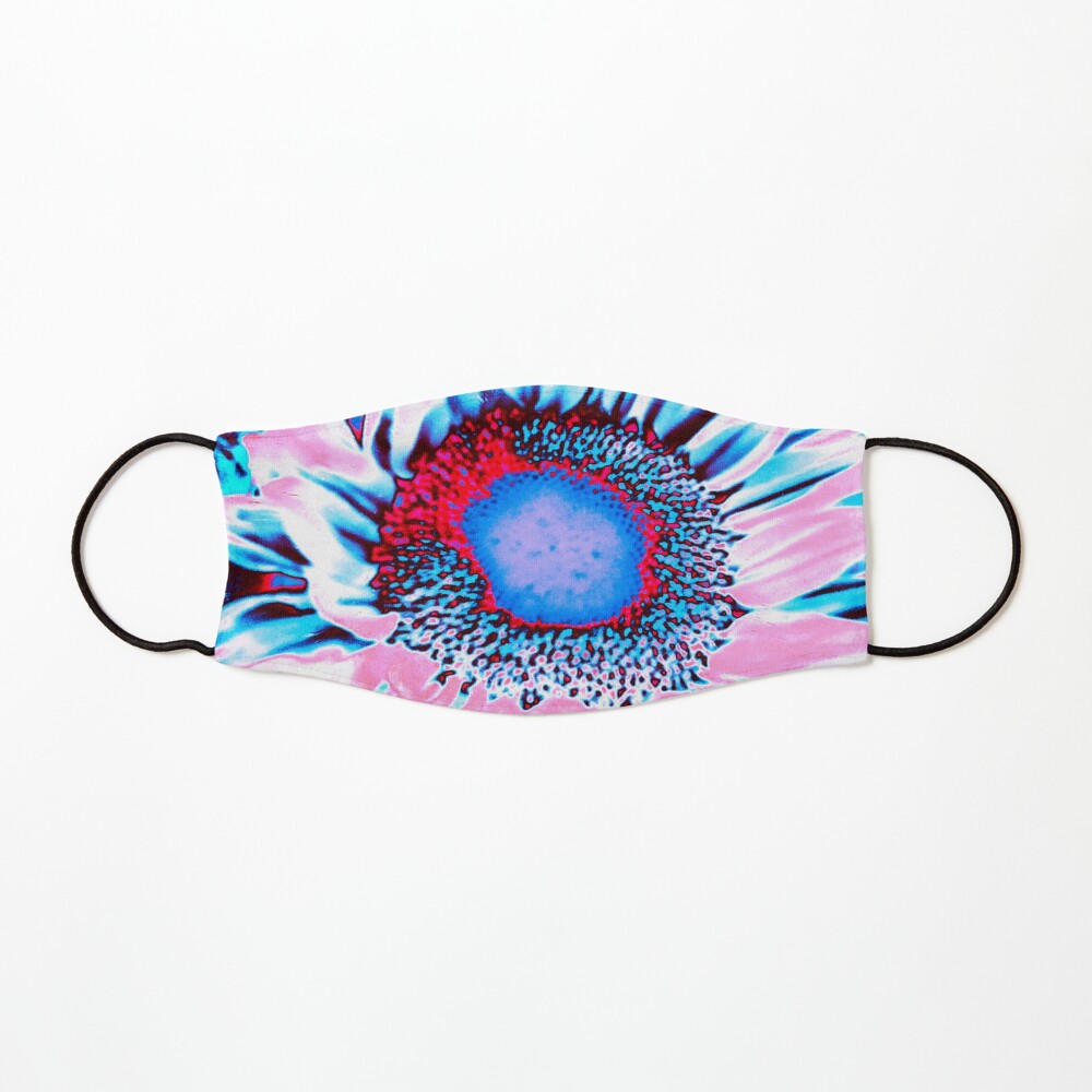 Iced Sunflower - Pink Purple White Blue Flower - Floral Design Mask