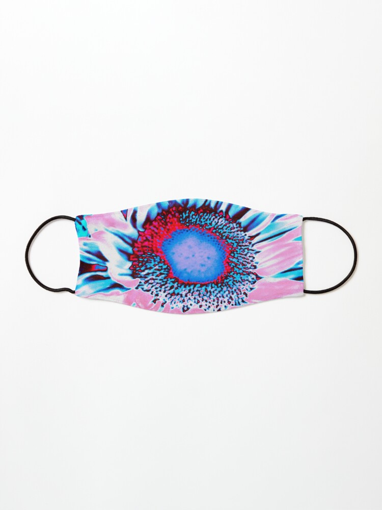 Mask, Iced Sunflower - Pink Purple White Blue Flower - Floral Design designed and sold by OneDayArt