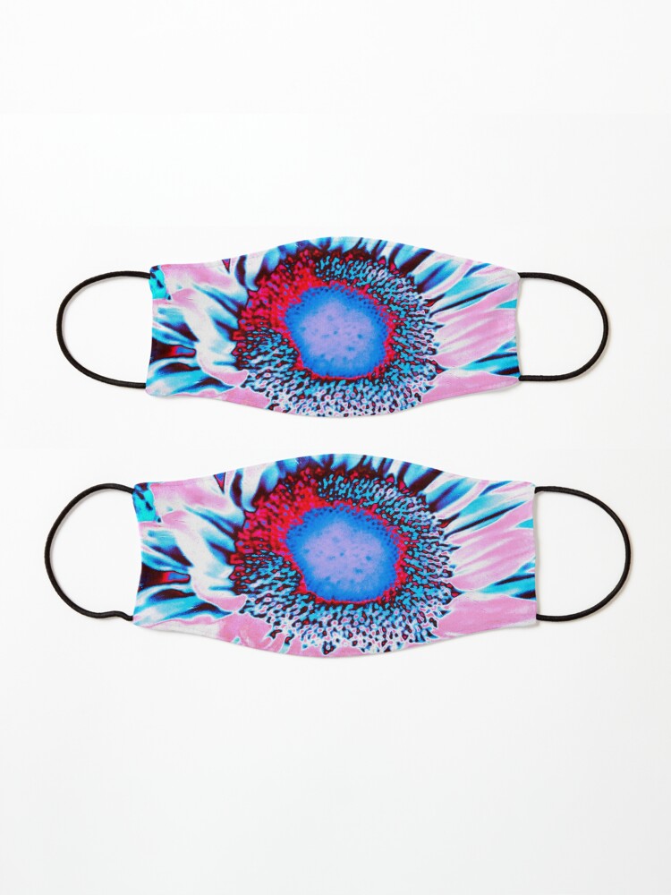 Alternate view of Iced Sunflower - Pink Purple White Blue Flower - Floral Design Mask