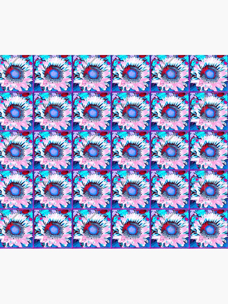 Iced Sunflower - Pink Purple White Blue Flower - Floral Design by OneDayArt