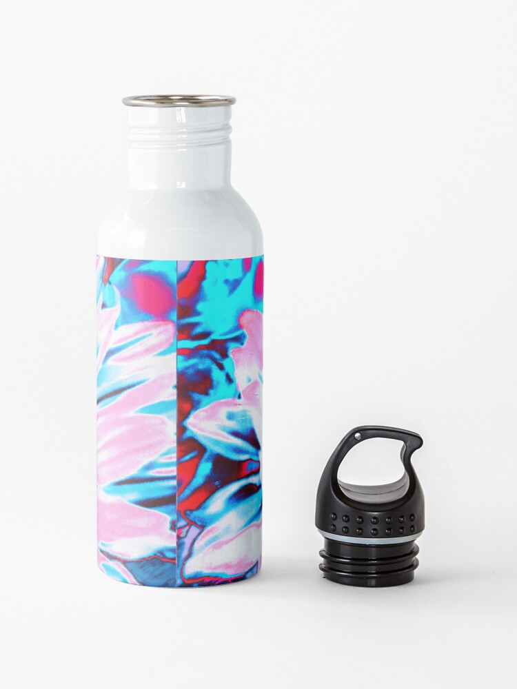 Alternate view of Iced Sunflower - Pink Purple White Blue Flower - Floral Design Water Bottle