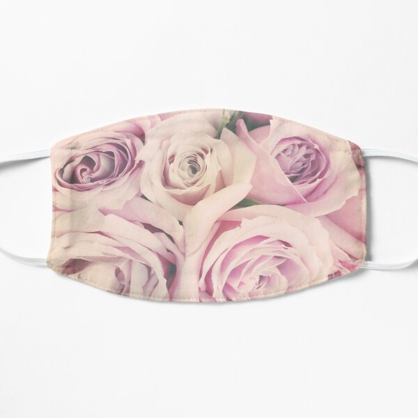 Gift for Gardener - Pink Rose Blush Pastel Gift - Floral Present Flat Mask