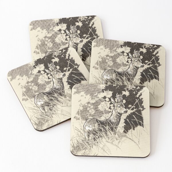 Item preview, Roebuck in the field drawing designed and sold by SakalDesign.
